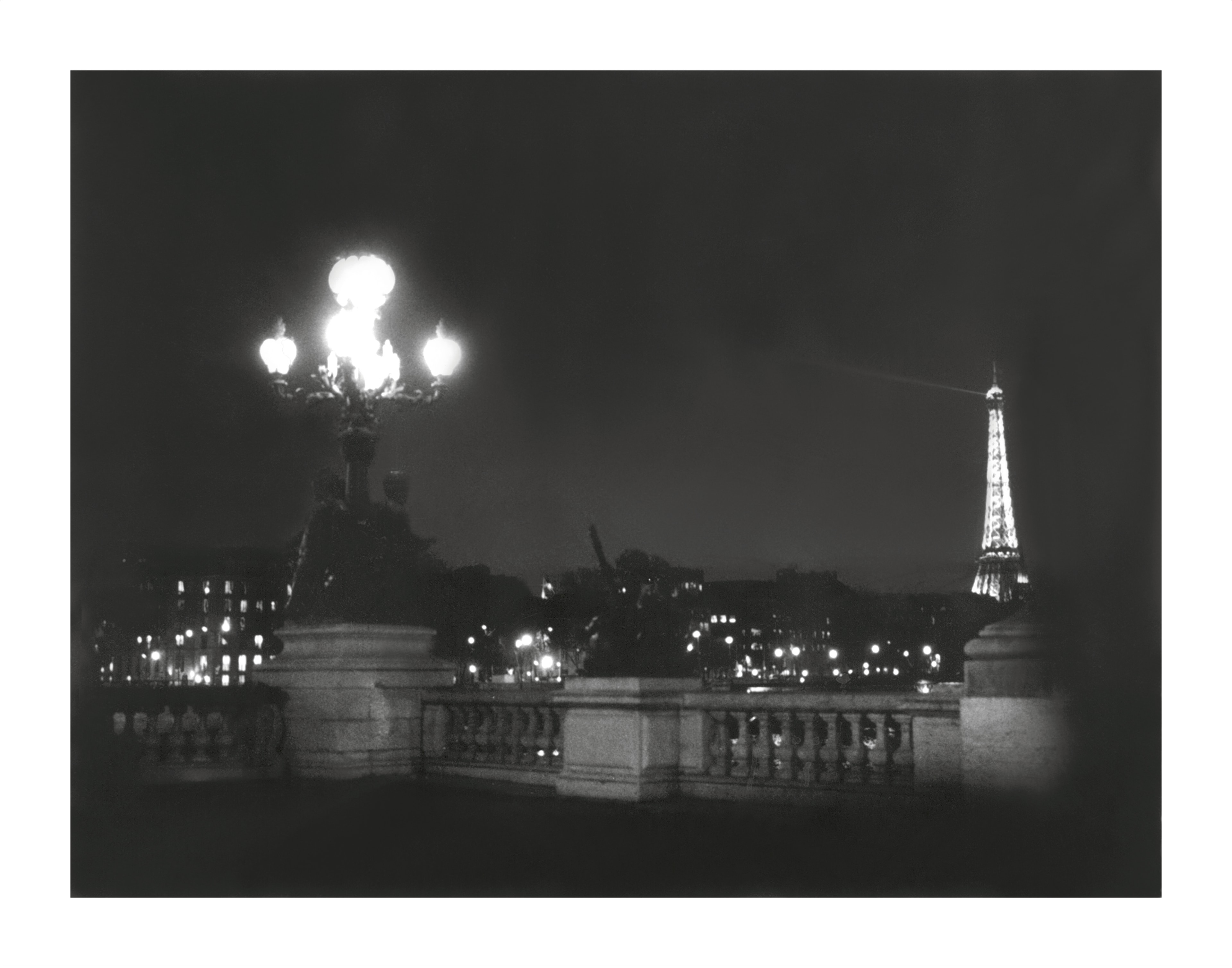Pont Alexandre III and Eiffel Tower at night, Paris — Polaroid