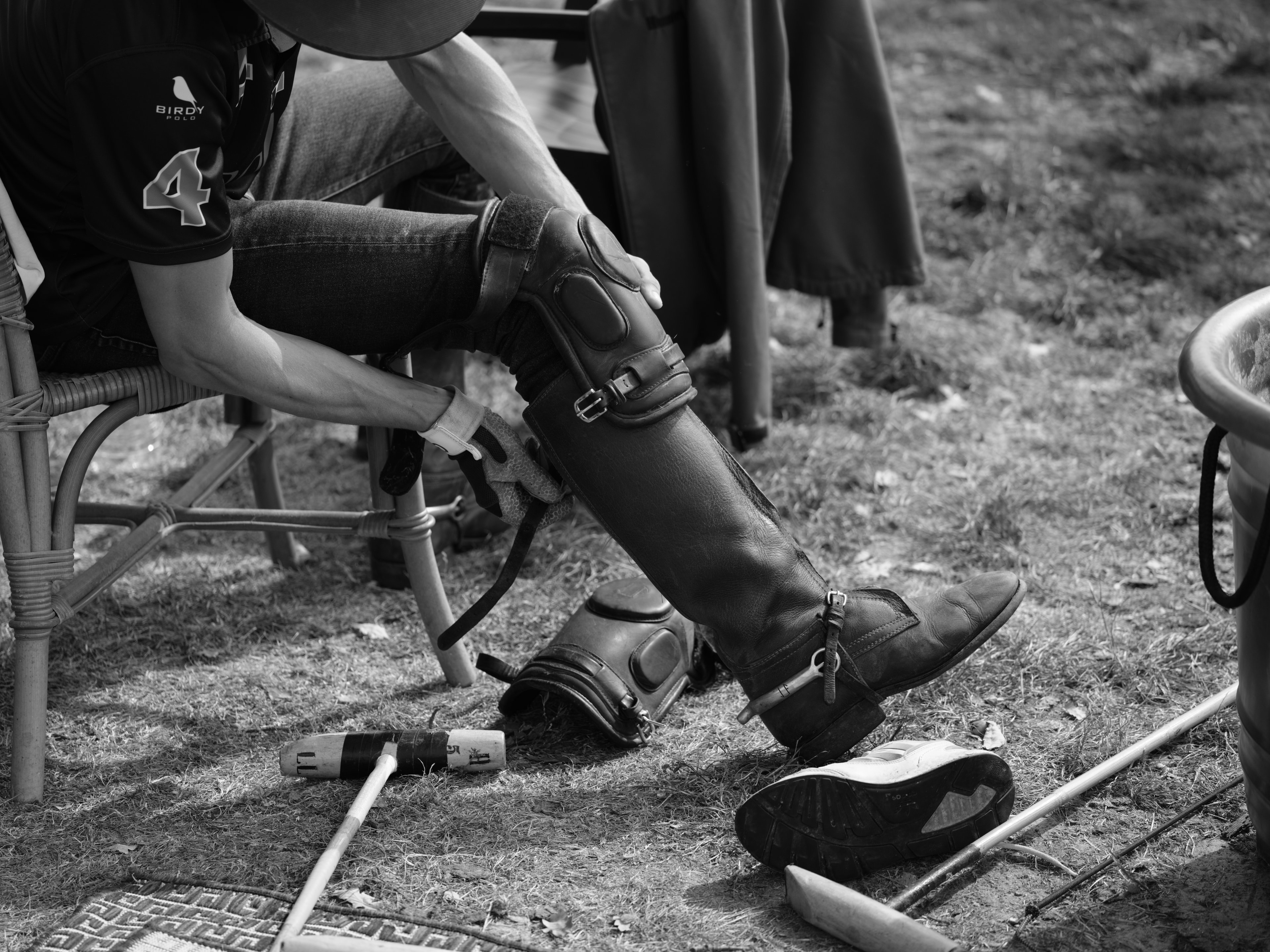 Polo player on horseback, preparing to ride out — Été à Saint-André-d'Hébertot, Normandy 2025
